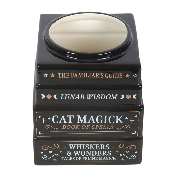 Black Cat Magick Book Stack Vase | Ceramic | Witchy Decor | 20.5cm | New