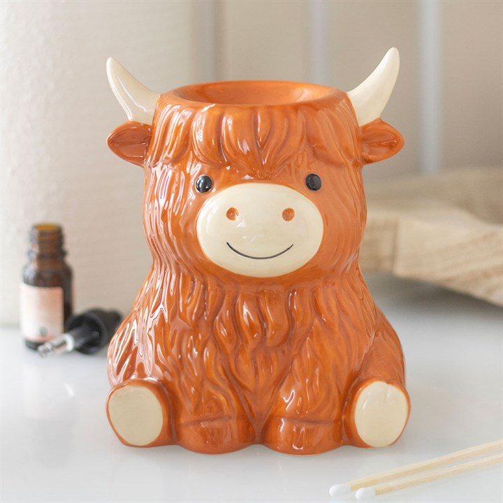 Highland Cow Oil Burner & Wax Warmer | Ceramic | Animal Decor | Tealight | New