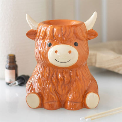 Highland Cow Oil Burner & Wax Warmer | Ceramic | Animal Decor | Tealight | New