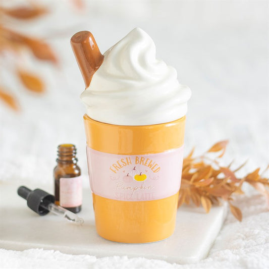 Pumpkin Spice Latte Oil Burner & Wax Warmer | Novelty Ceramic | Autumn | New