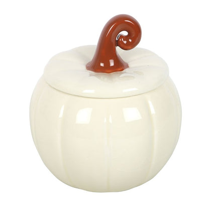 White Curly Pumpkin Oil Burner | Ceramic | Autumn & Halloween Decor | New