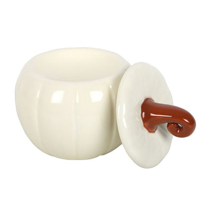 White Curly Pumpkin Oil Burner | Ceramic | Autumn & Halloween Decor | New