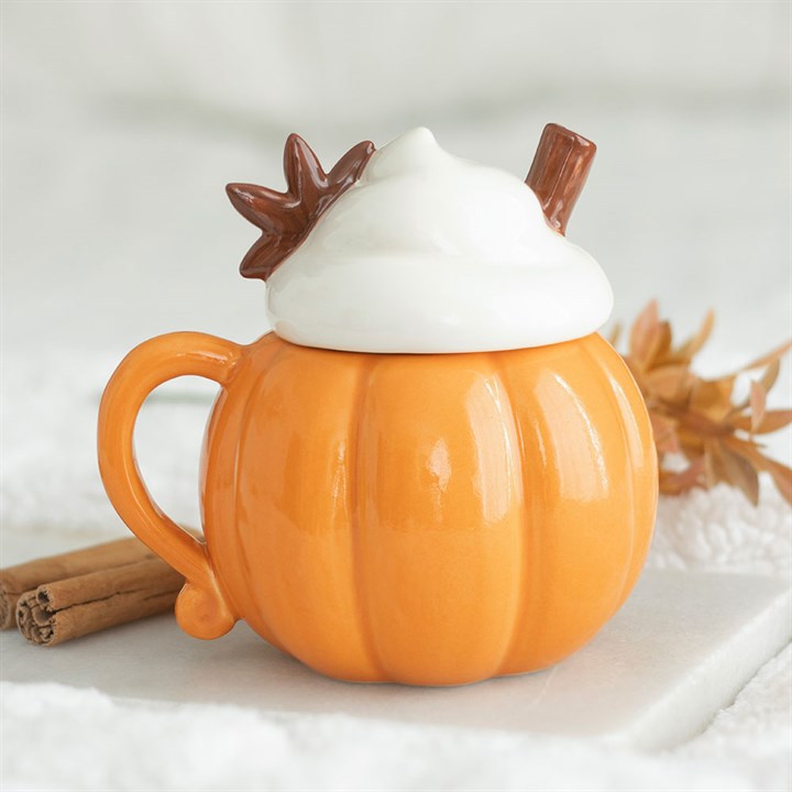 Pumpkin Cream Lidded Mug | Ceramic | Autumn Novelty Gift | Father's Day | New