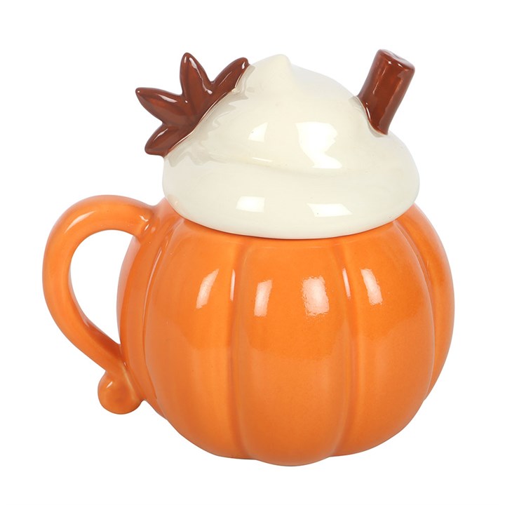 Pumpkin Cream Lidded Mug | Ceramic | Autumn Novelty Gift | Father's Day | New