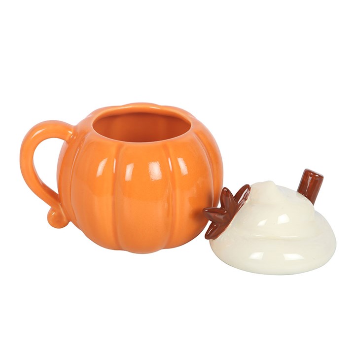 Pumpkin Cream Lidded Mug | Ceramic | Autumn Novelty Gift | Father's Day | New