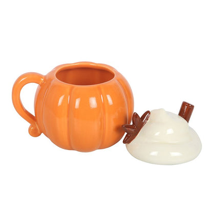 Pumpkin Cream Lidded Mug | Ceramic | Autumn Novelty Gift | Father's Day | New