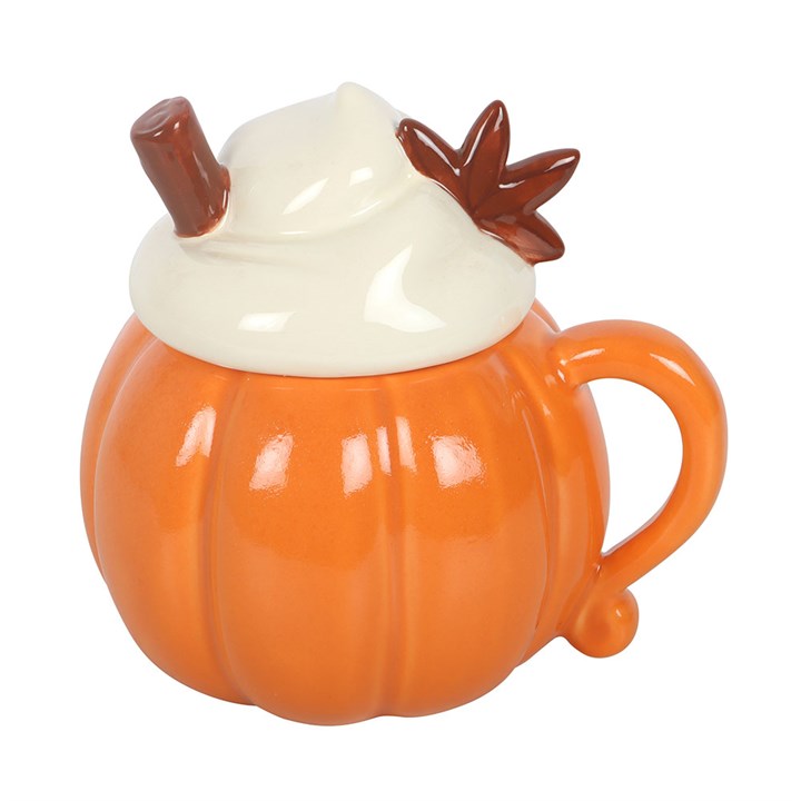 Pumpkin Cream Lidded Mug | Ceramic | Autumn Novelty Gift | Father's Day | New
