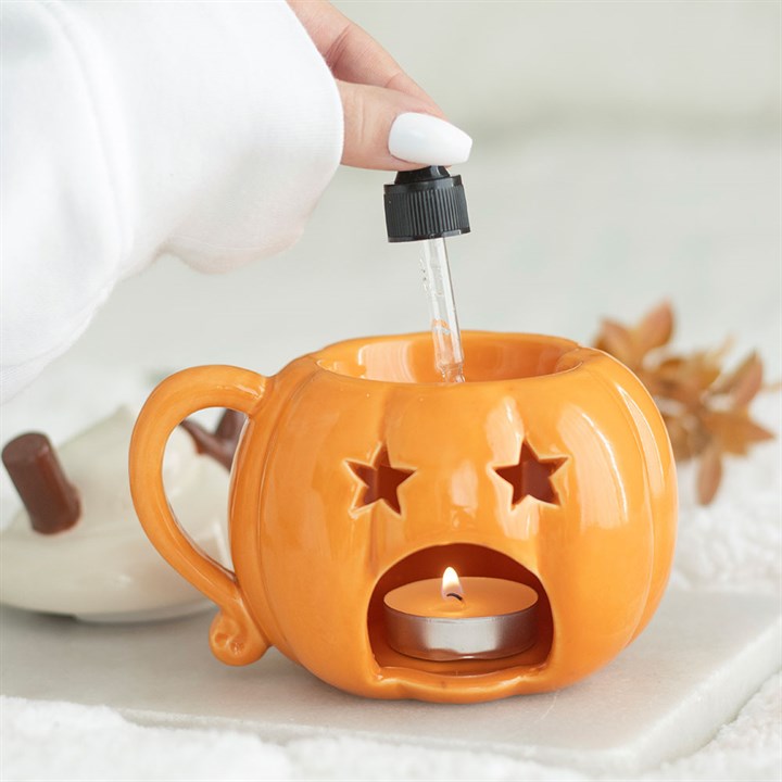 Pumpkin Cream Lidded Oil Burner & Wax Warmer | Ceramic | Autumn Decor | New