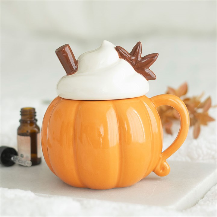 Pumpkin Cream Lidded Oil Burner & Wax Warmer | Ceramic | Autumn Decor | New
