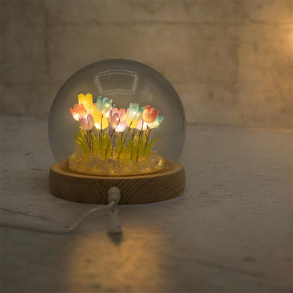 Floral Glow Garden Dome - 20 Multi Tulips - LED USB