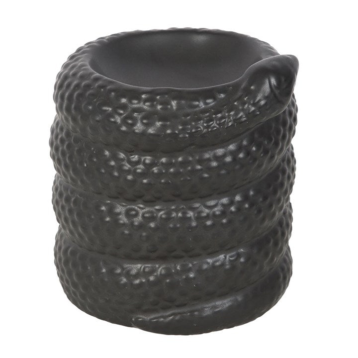 Black Snake Oil Burner & Wax Warmer | Ceramic | Gothic Decor | Tealight | New