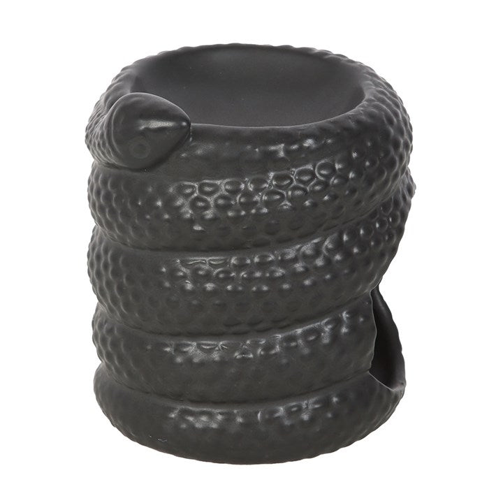 Black Snake Oil Burner & Wax Warmer | Ceramic | Gothic Decor | Tealight | New