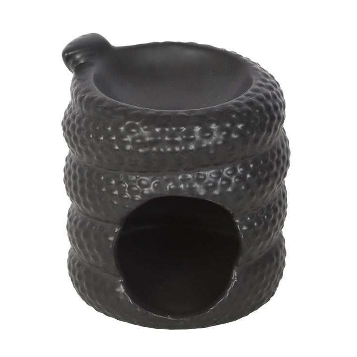 Black Snake Oil Burner & Wax Warmer | Ceramic | Gothic Decor | Tealight | New