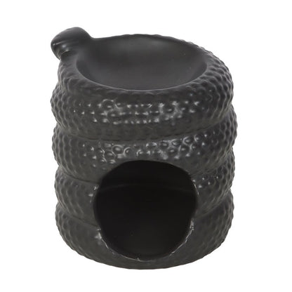 Black Snake Oil Burner & Wax Warmer | Ceramic | Gothic Decor | Tealight | New