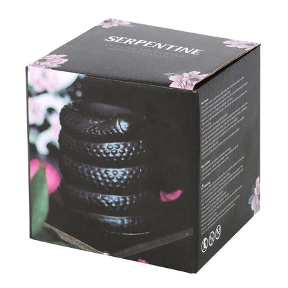 Black Snake Oil Burner & Wax Warmer | Ceramic | Gothic Decor | Tealight | New