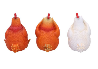Nemesis Now Three Wise Hens Figurine Set | See Hear Speak No Evil | Farmhouse Animal Gift B7026M25
