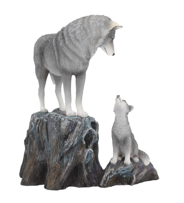 Nemesis Now Guidance Wolf & Pup Polyresin Figurine 25cm | Lisa Parker Fantasy Art B4334M8