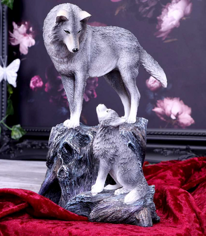 Nemesis Now Guidance Wolf & Pup Polyresin Figurine 25cm | Lisa Parker Fantasy Art B4334M8