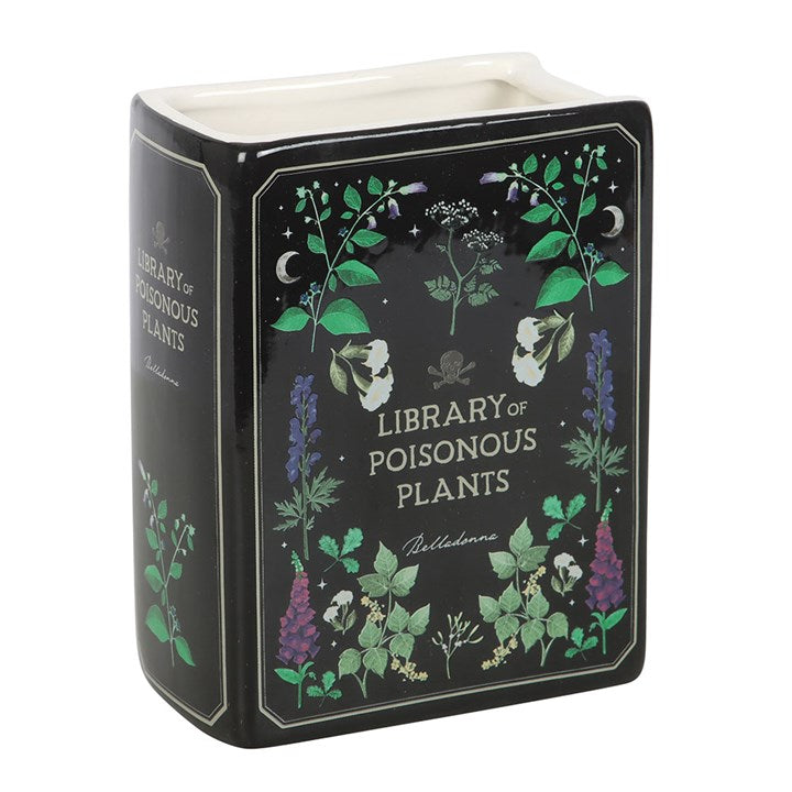 Poisonous Plants Book Shaped Flower Vase | Ceramic | Botanical Gothic | New