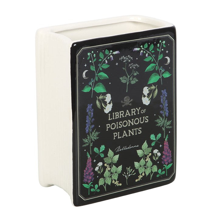 Poisonous Plants Book Shaped Flower Vase | Ceramic | Botanical Gothic | New