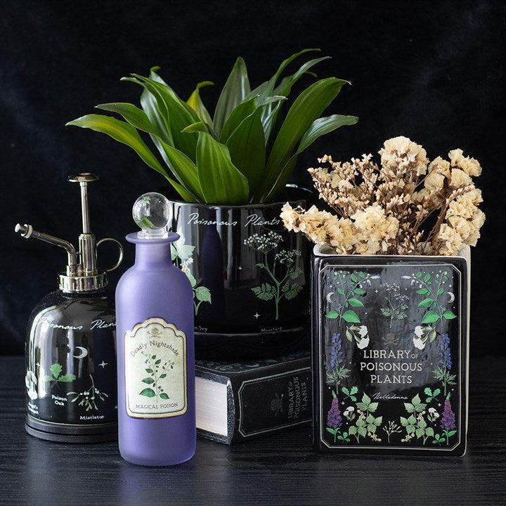 Poisonous Plants Book Shaped Flower Vase | Ceramic | Botanical Gothic | New