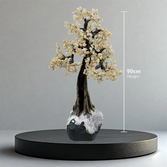 Large Citrine Crystal Tree 90cm | Natural Quartz Geode Base | 26kg | Brazilian Crystal Statement Piece