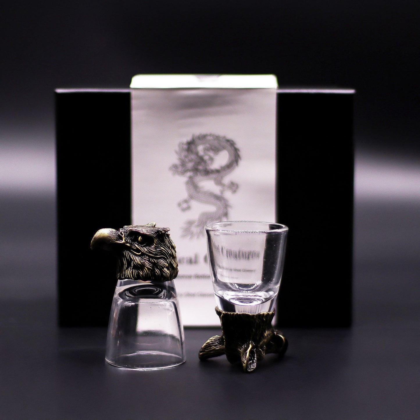 Wild Forest Creatures Shot Glass Gift Set of 6 | 50ml | Antique Bronze | Novelty Barware | New