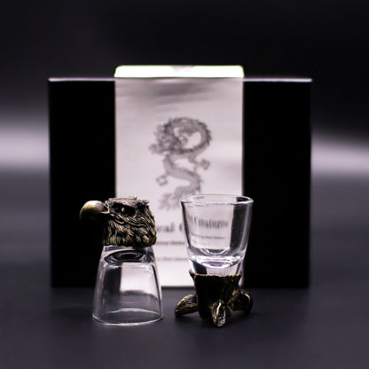 Wild Forest Creatures Shot Glass Gift Set of 6 | 50ml | Antique Bronze | Novelty Barware | New