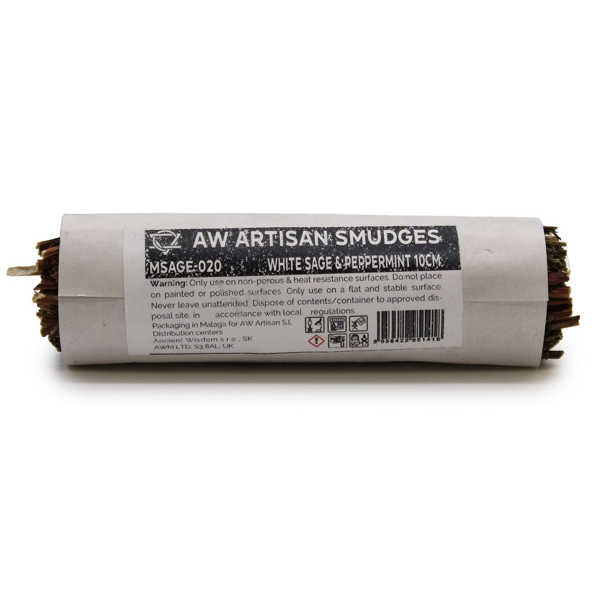 White Sage & Peppermint Smudge Stick 10cm | Student Gift | Fresh Mint Blend