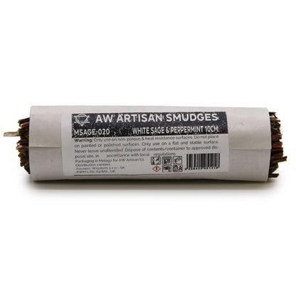 White Sage & Peppermint Smudge Stick 10cm | Student Gift | Fresh Mint Blend