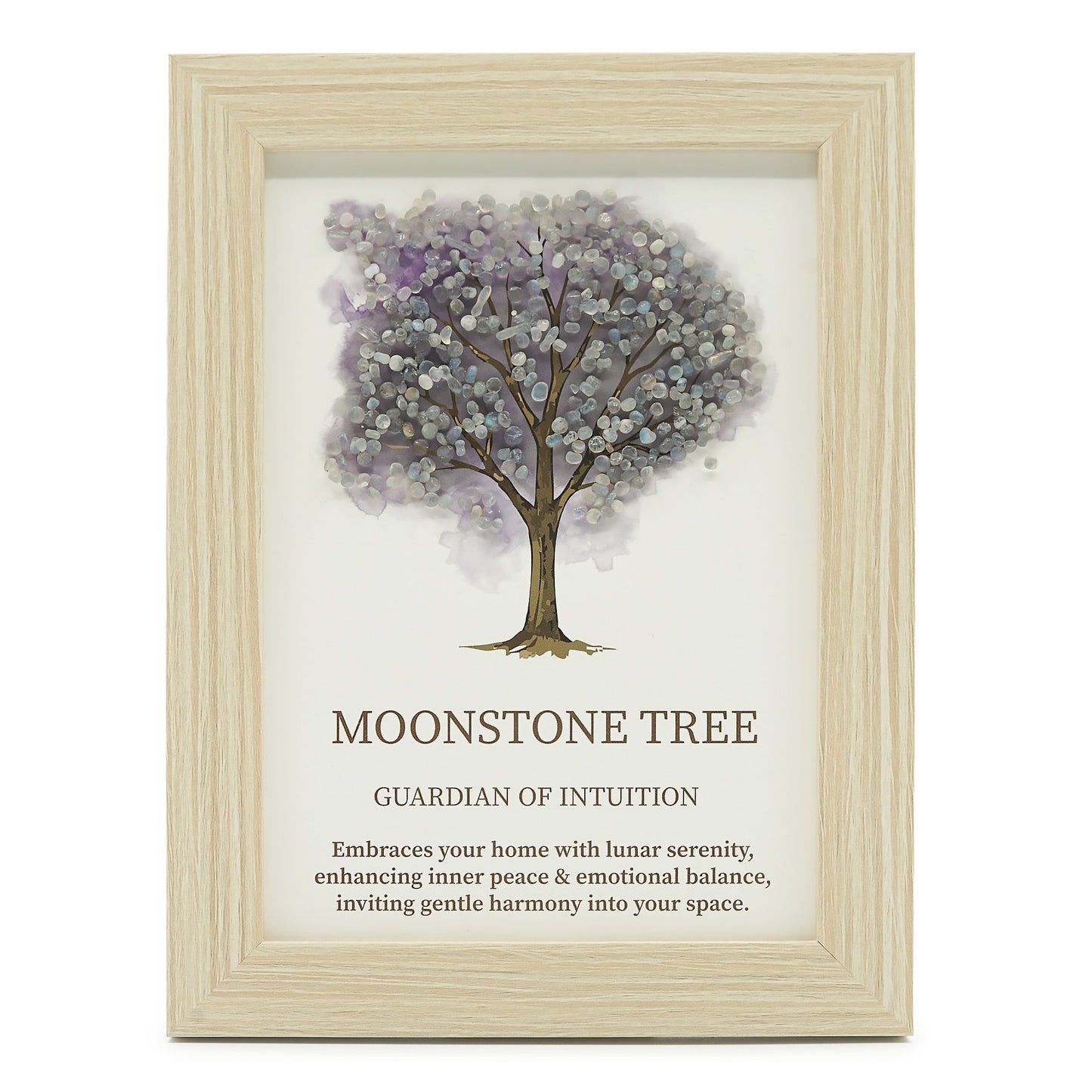 Moonstone Gemstone Tree of Life Picture | Crystal Wall Art | 20x14.7cm | Framed | New