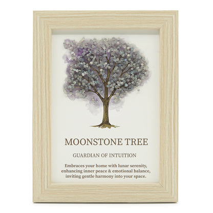 Moonstone Gemstone Tree of Life Picture | Crystal Wall Art | 20x14.7cm | Framed | New