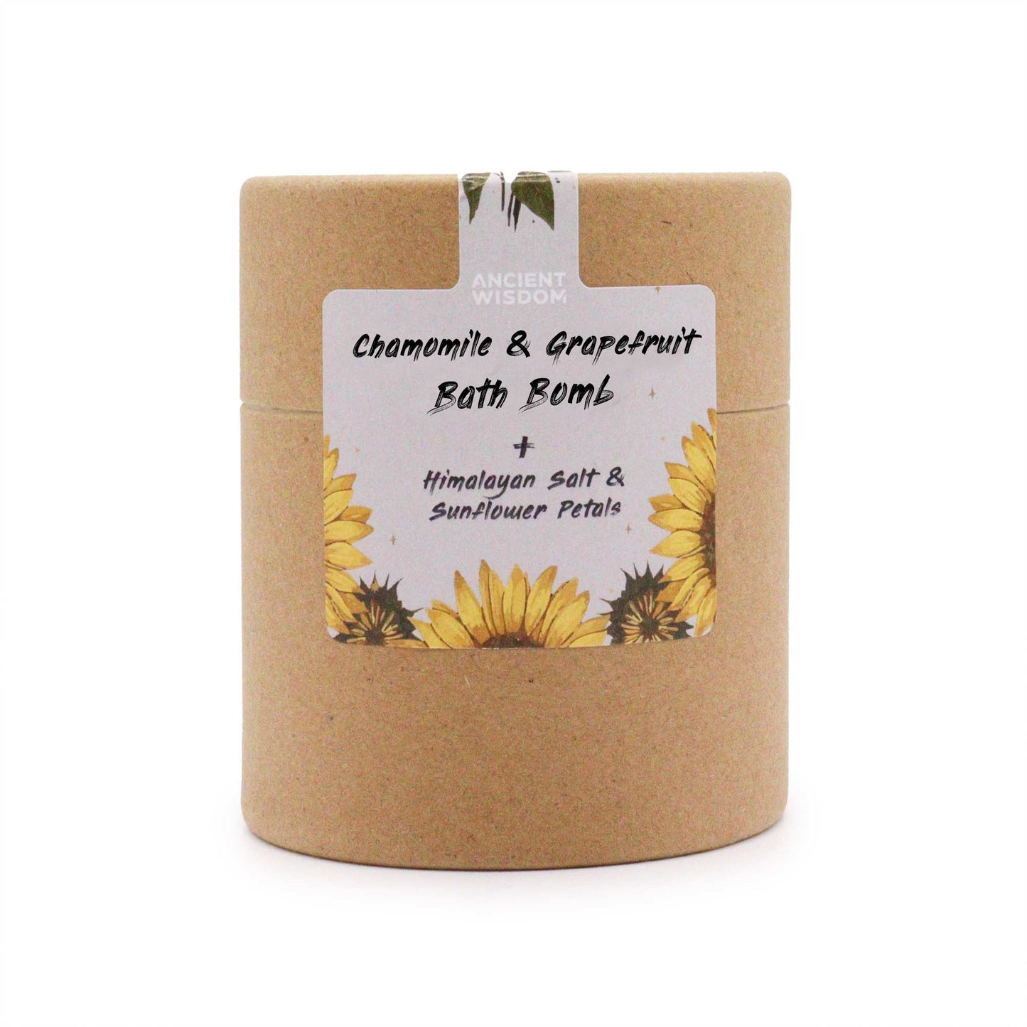Sunflower Serenity Aromatherapy Bath Bomb Set | Chamomile and Grapefruit | Eco Tube | Handmade UK | New
