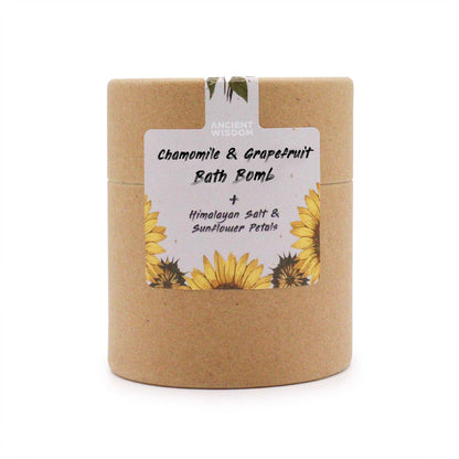 Sunflower Serenity Aromatherapy Bath Bomb Set | Chamomile and Grapefruit | Eco Tube | Handmade UK | New