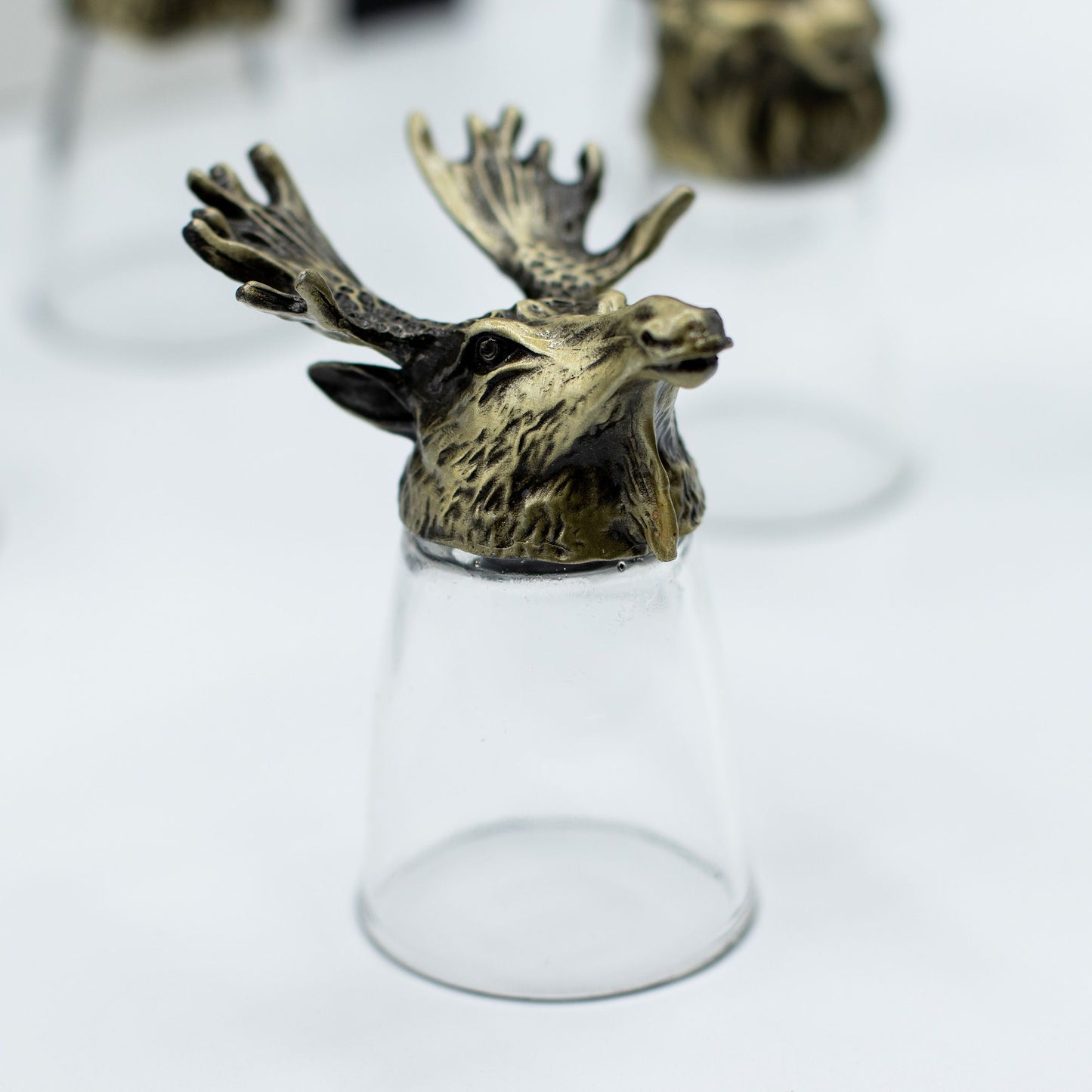 Bottom Up Shot Glass Gift Set of 12 | Forest & Mystical Creatures | 25ml | Antique Bronze | New