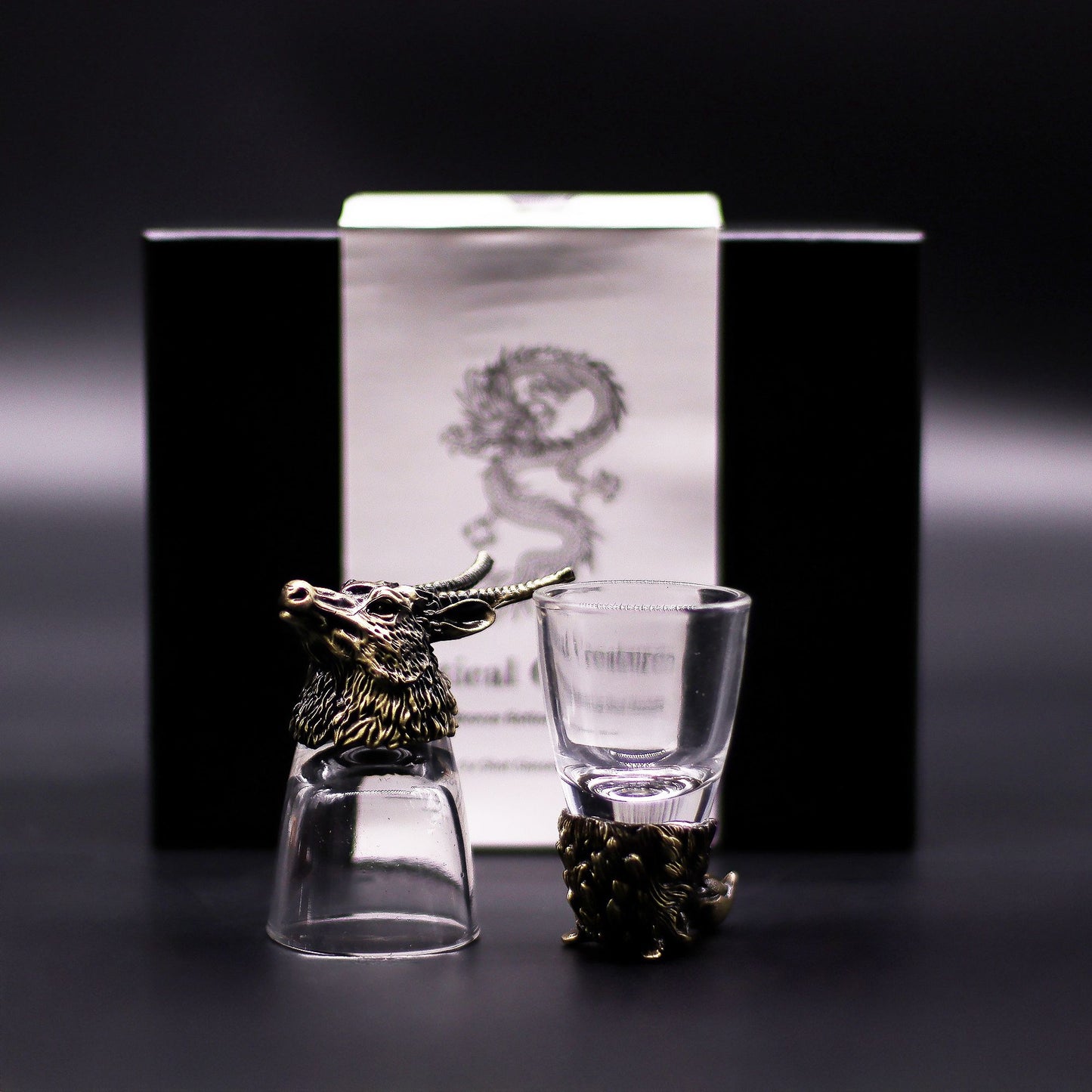 Wild Forest Creatures Shot Glass Gift Set of 6 | 50ml | Antique Bronze | Novelty Barware | New