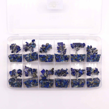 Mini Sodalite Gemstone Tree on Orgonite Base | 15 Stones | 3.5x2.5x4cm | New