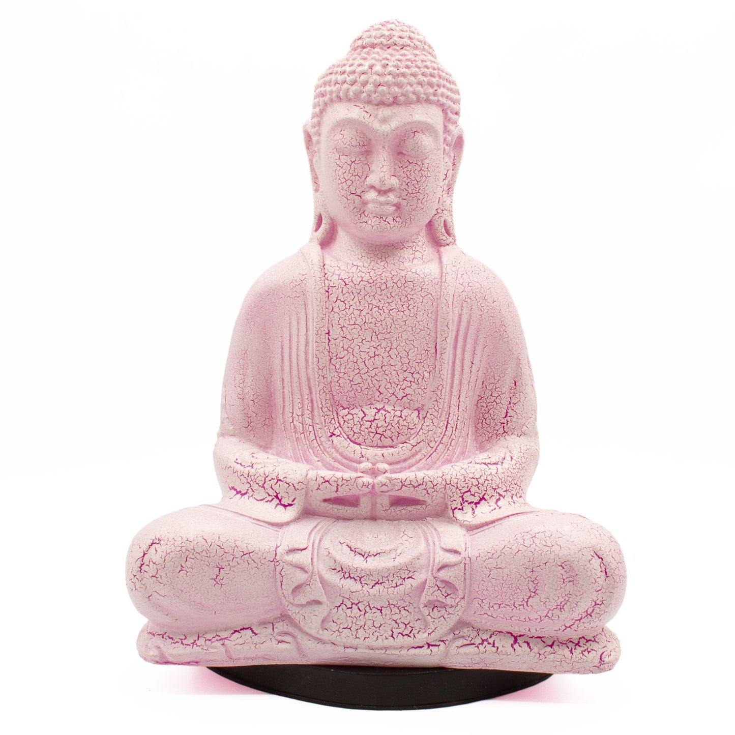 Meditation Buddha Lamp | Cherry Crackle Finish | Oval Stand | Handmade in Indonesia | New