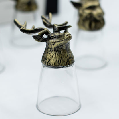 Bottom Up Shot Glass Gift Set of 12 | Forest & Mystical Creatures | 25ml | Antique Bronze | New