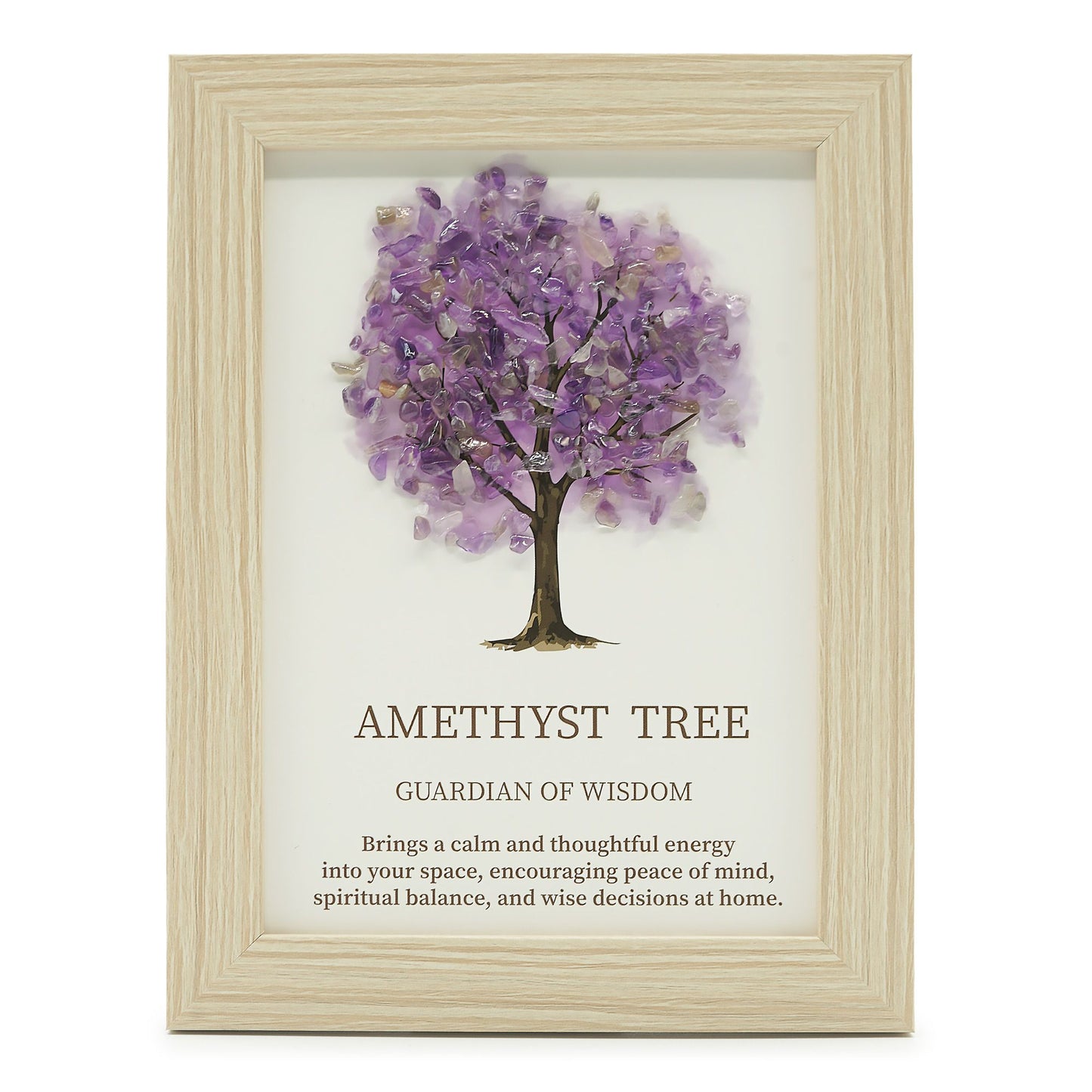 Amethyst Gemstone Tree of Life Picture | Crystal Wall Art | 20x14.7cm | Framed | New