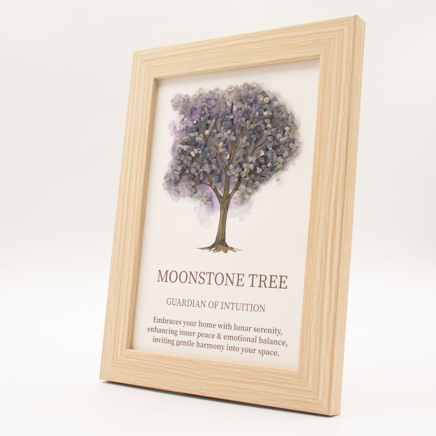 Moonstone Gemstone Tree of Life Picture | Crystal Wall Art | 20x14.7cm | Framed | New