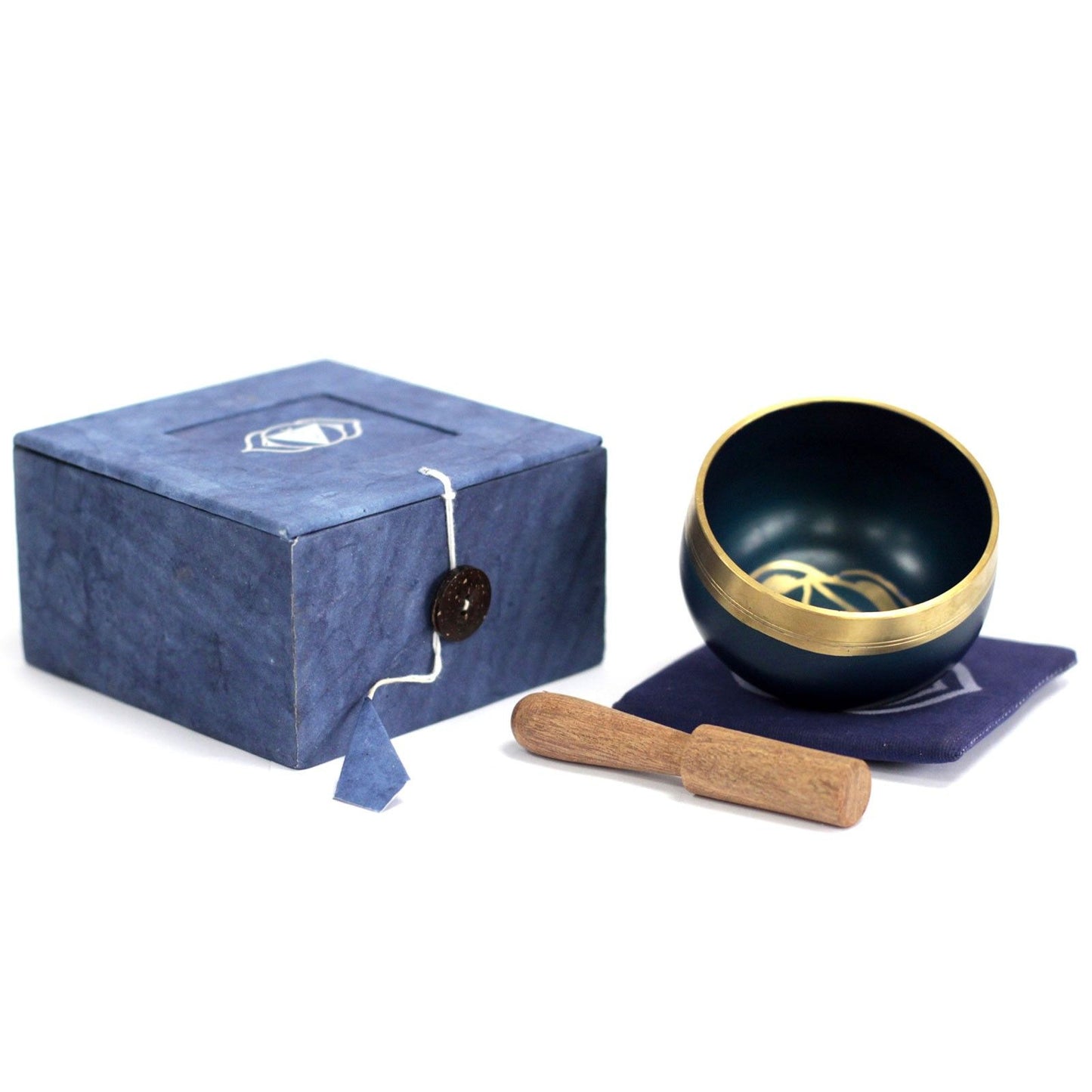 Third Eye Chakra Singing Bowl Gift Set | Ajna | Hand-Painted | Brass | New