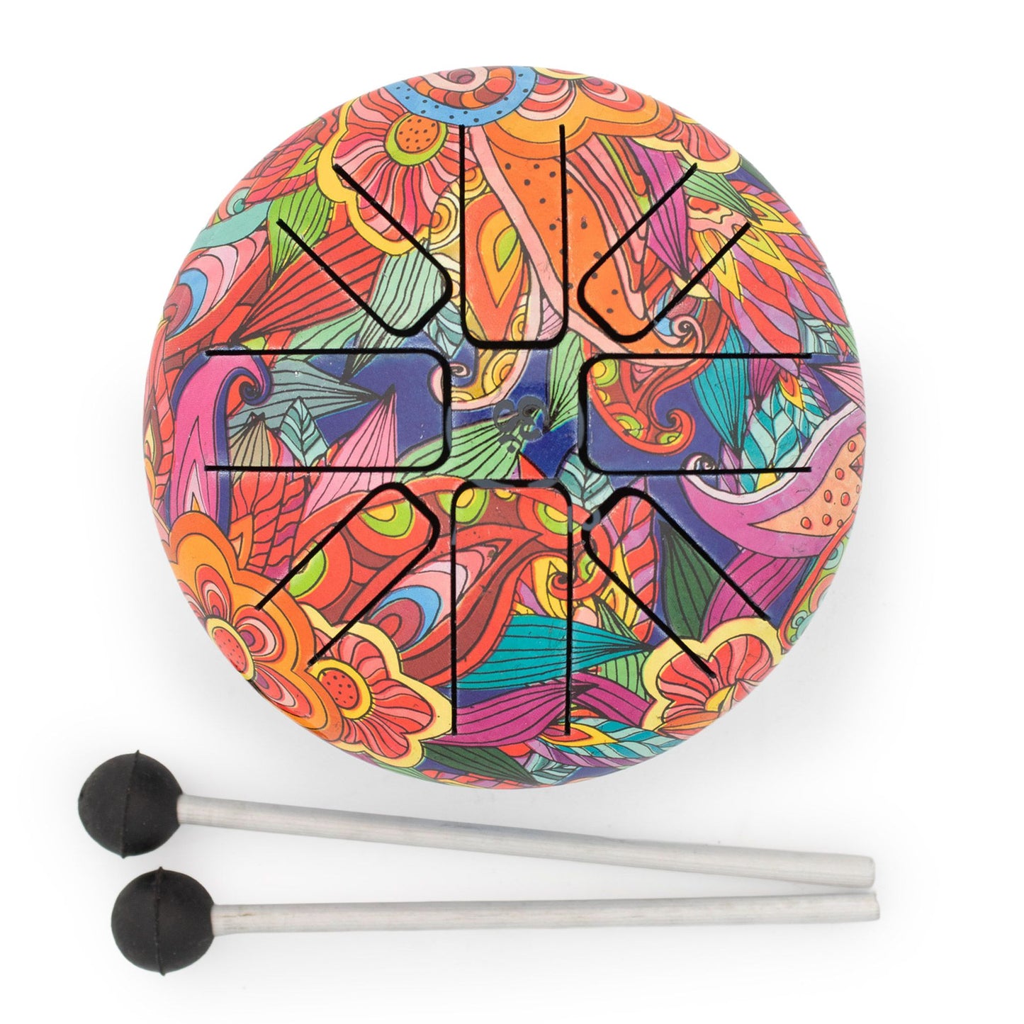 Psychedelic Steel Tongue Drum | 8-Tone Hapi Drum | 13x9cm | Tempered Steel | New