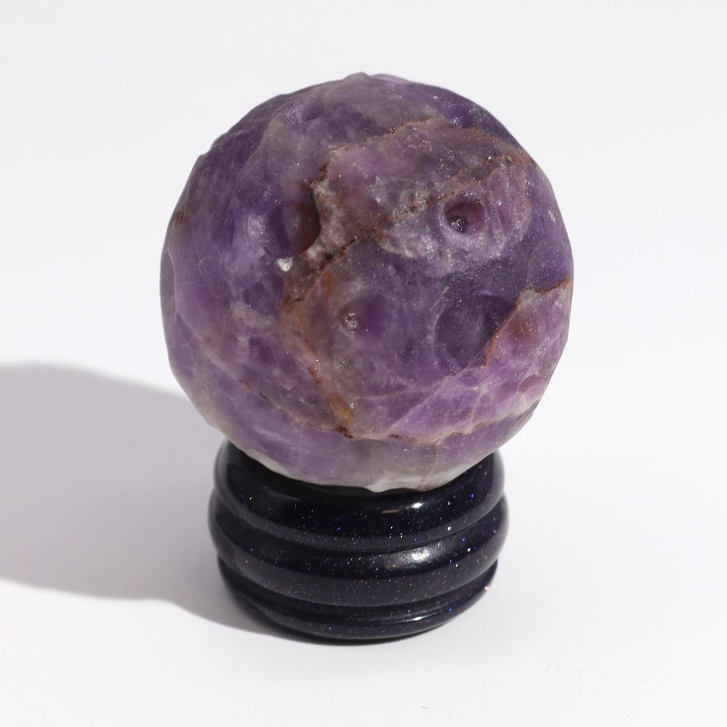 Amethyst Jupiter Planet Sphere 40mm | Solar Goldstone Stand | Spiritual Crystal Wisdom Gift