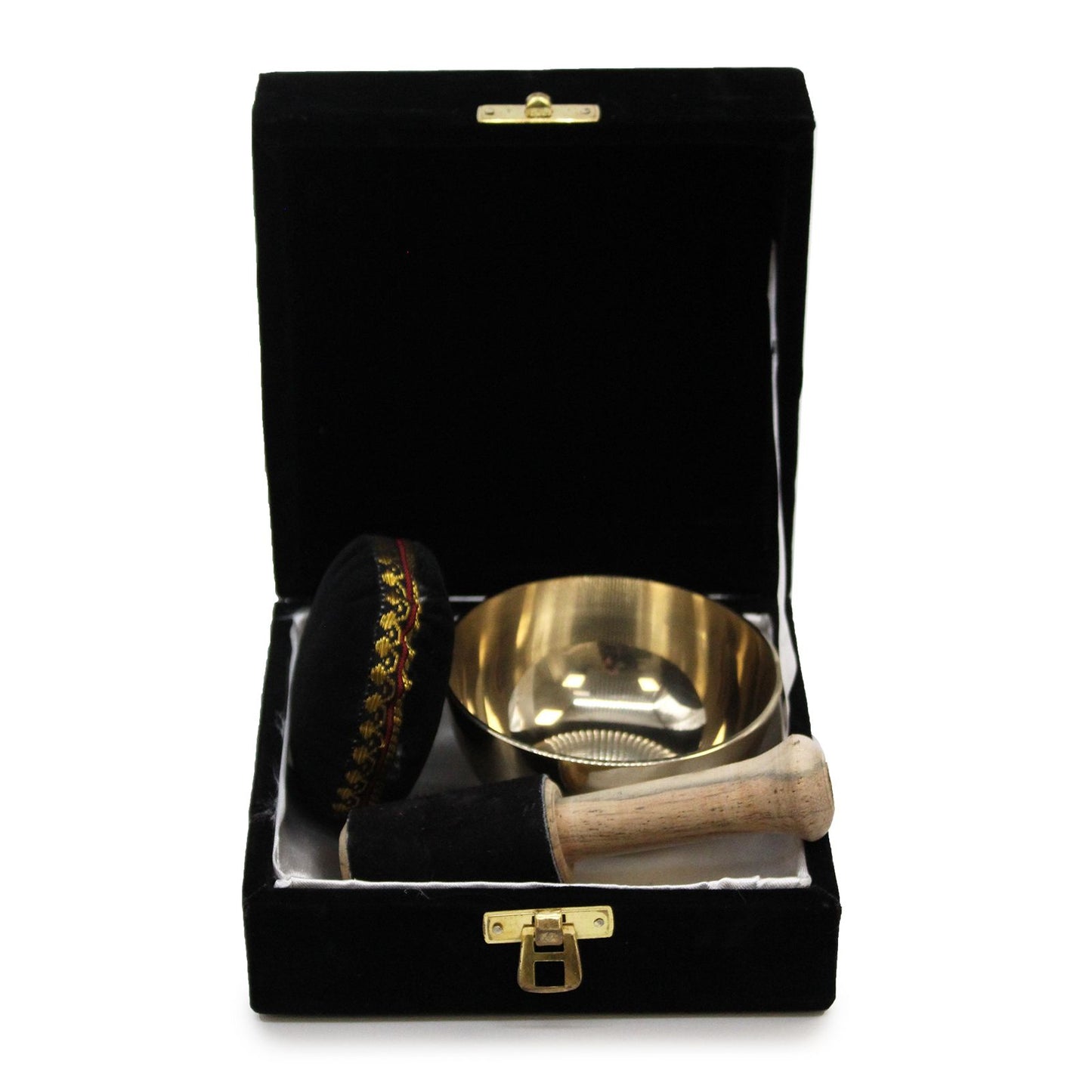 Brass Singing Bowl Gift Set | F4 Note | 9cm | Brass | Gift Box | New