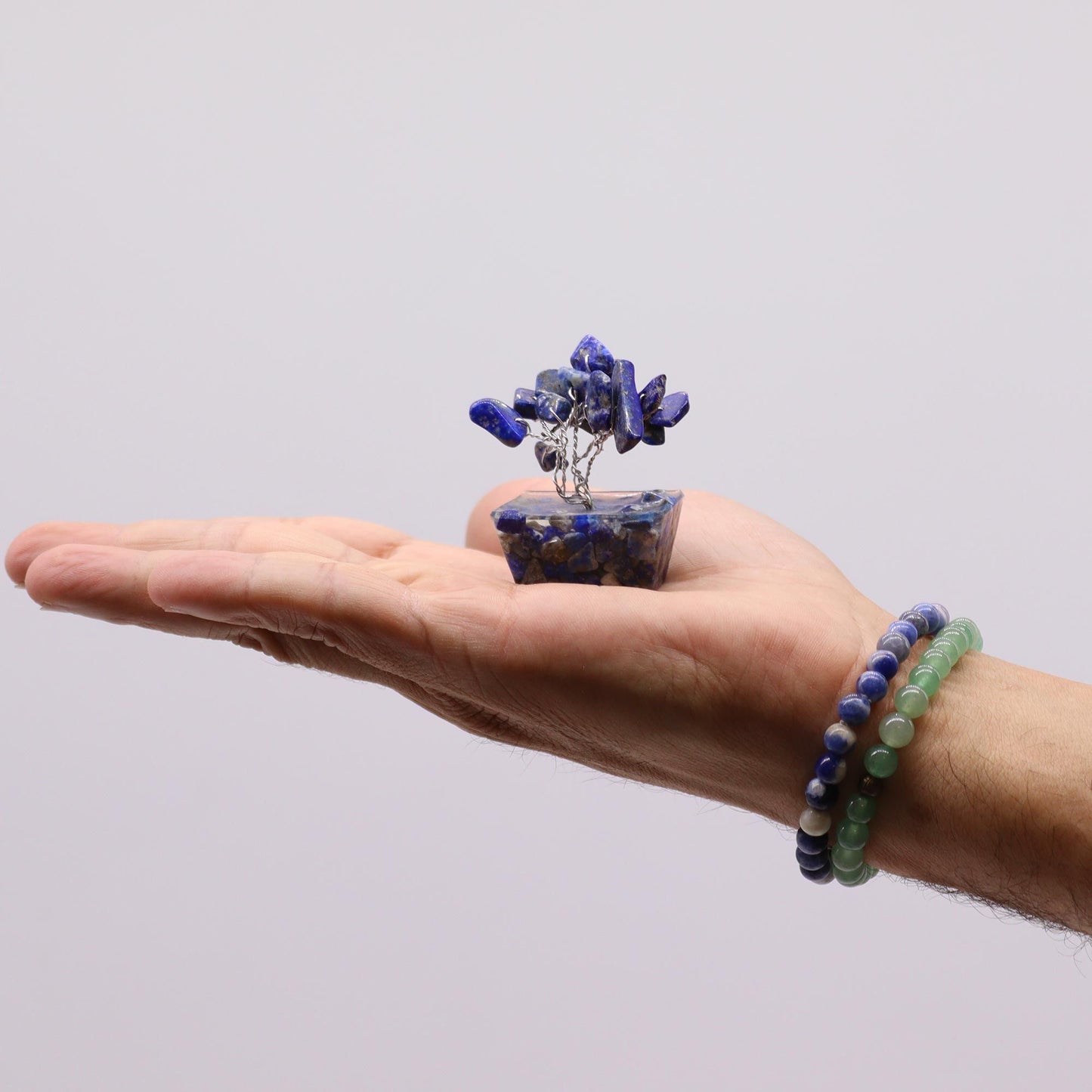 Mini Sodalite Gemstone Tree on Orgonite Base | 15 Stones | 3.5x2.5x4cm | New
