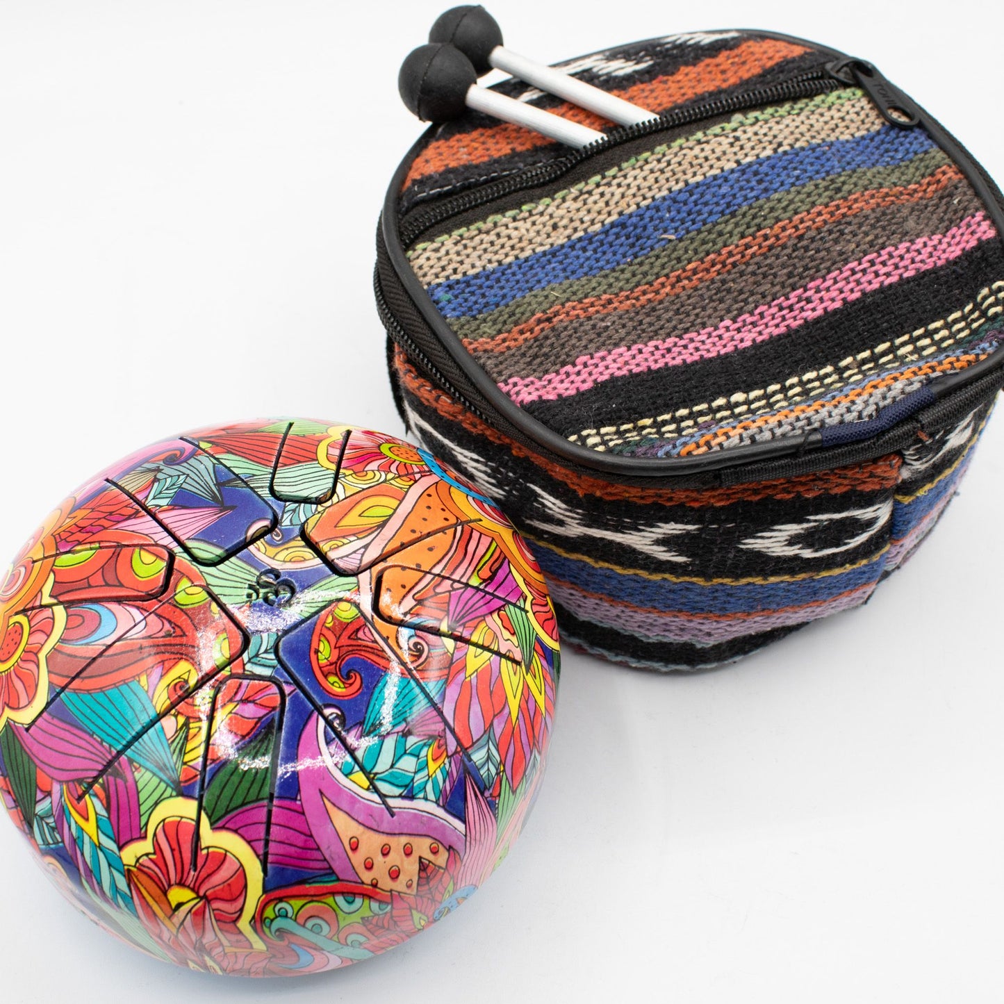 Psychedelic Steel Tongue Drum | 8-Tone Hapi Drum | 13x9cm | Tempered Steel | New