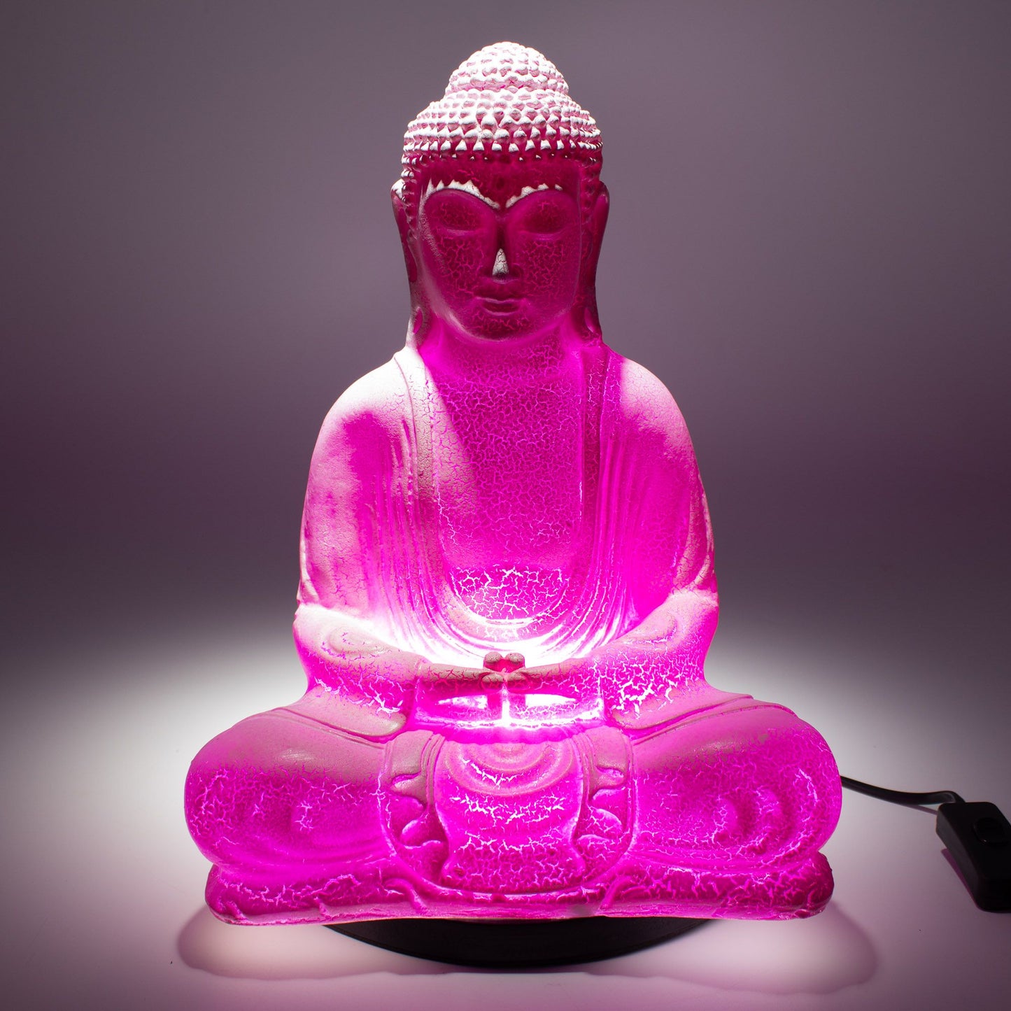Meditation Buddha Lamp | Cherry Crackle Finish | Oval Stand | Handmade in Indonesia | New