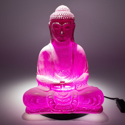 Meditation Buddha Lamp | Cherry Crackle Finish | Oval Stand | Handmade in Indonesia | New