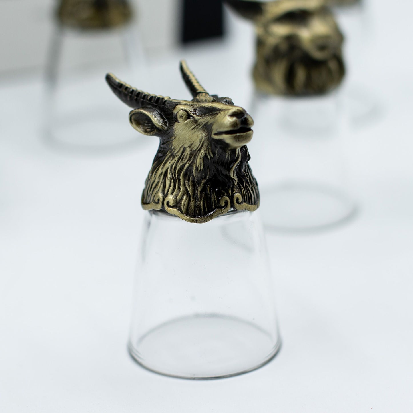 Bottom Up Shot Glass Gift Set of 12 | Forest & Mystical Creatures | 25ml | Antique Bronze | New